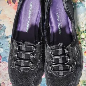 Skechers Black Slip-On Sneakers with Memory Foam